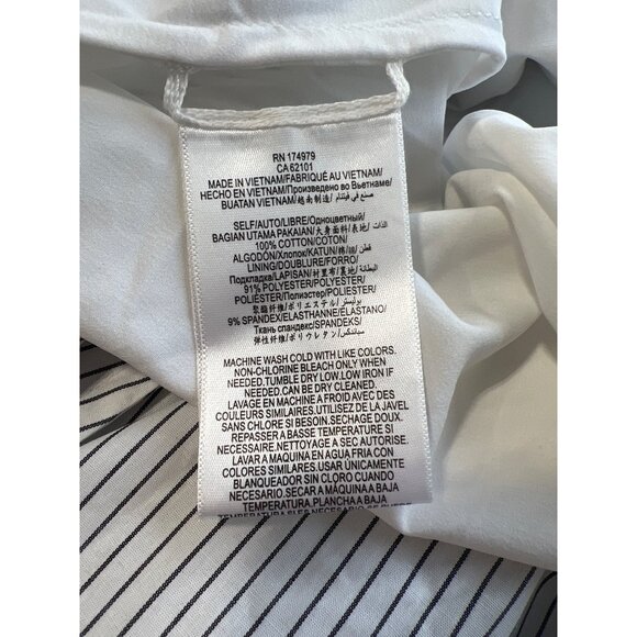 BCBGMAXAZRIA Button Front Striped Midi Dress Womens Small White Black Formal NEW - Picture 13 of 15